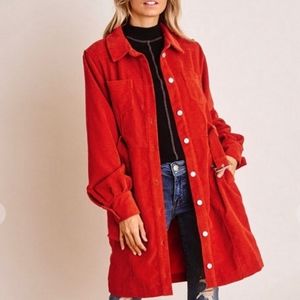 Chic Corduroy Trench Jacket